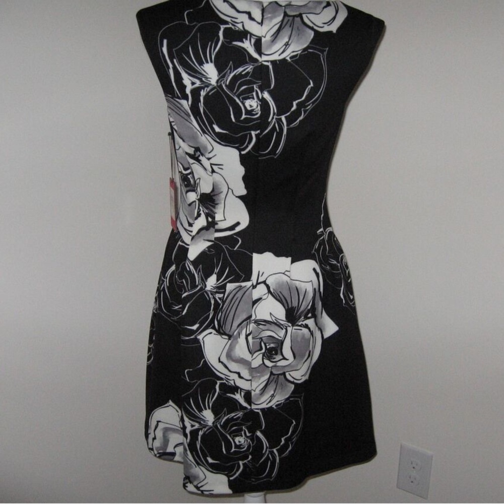 Vince camuto black and white rose dress